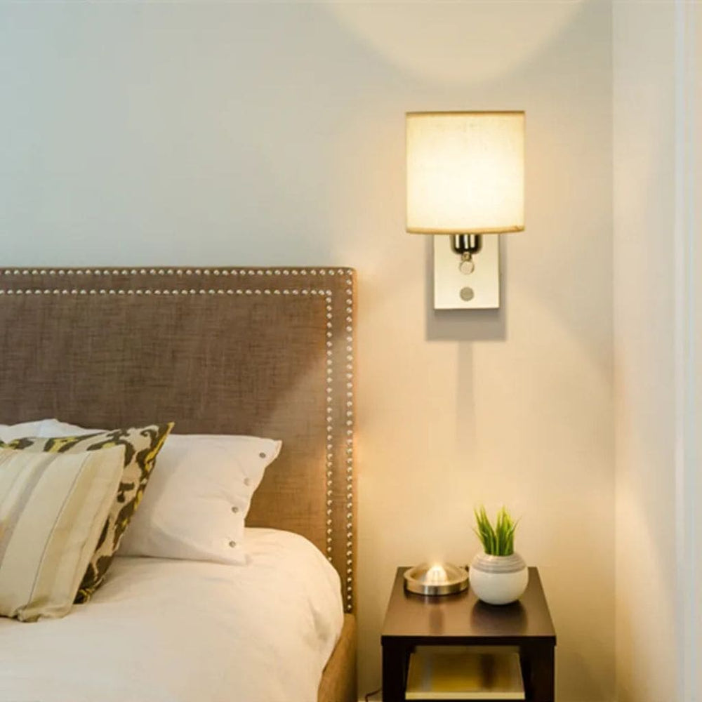 Luz de pared moderna en tela americana con LED