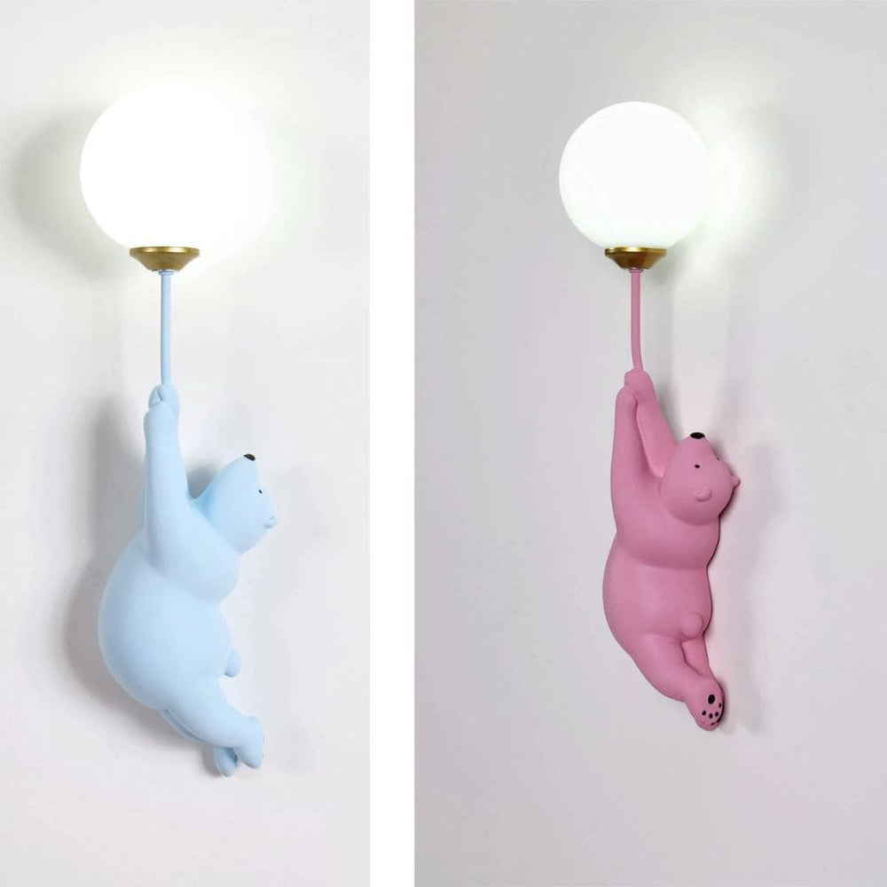 Luz de pared de oso de dibujos animados