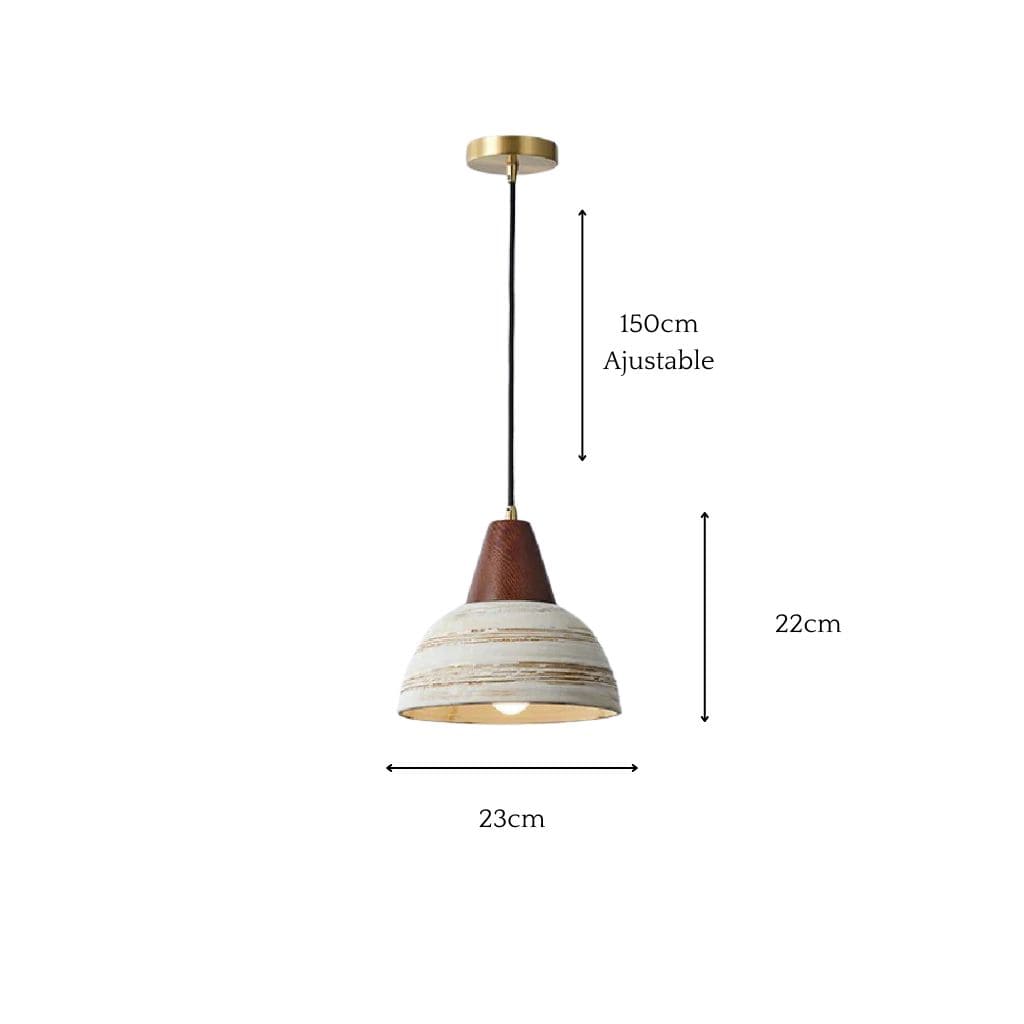 Madera maciza japonesa y lámpara de cerámica