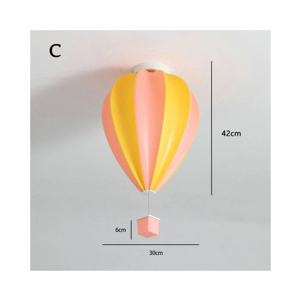 Lámpara de techo infantil: colorido globo de aire caliente